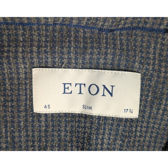 Eton Shirt Mens 45 17 3/4 Long Sleeve Button Up - Picture 3 of 6